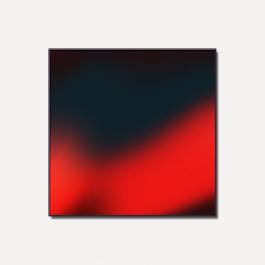 Abstract art with blurred black and red gradient diagonals, creating a moody and intense atmosphere on a rectangular canvas. 